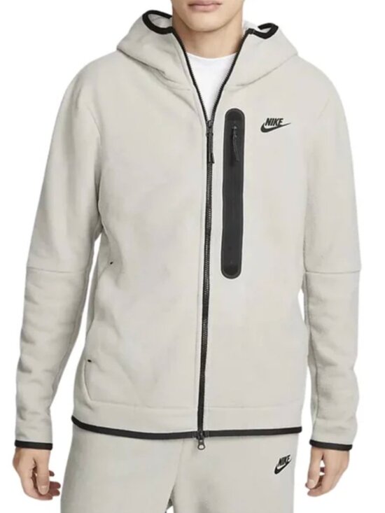 Nike Other - Nike Tech Fleece Men Size S Winterized Hoodie Cobblestone Black Pristine VNDS